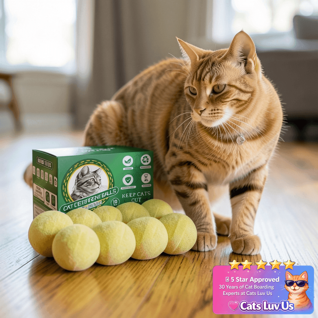 10Pack Cat Repellent Outdoor & Indoor: Natural Cat Deterrent with cat - professional product lifestyle photo