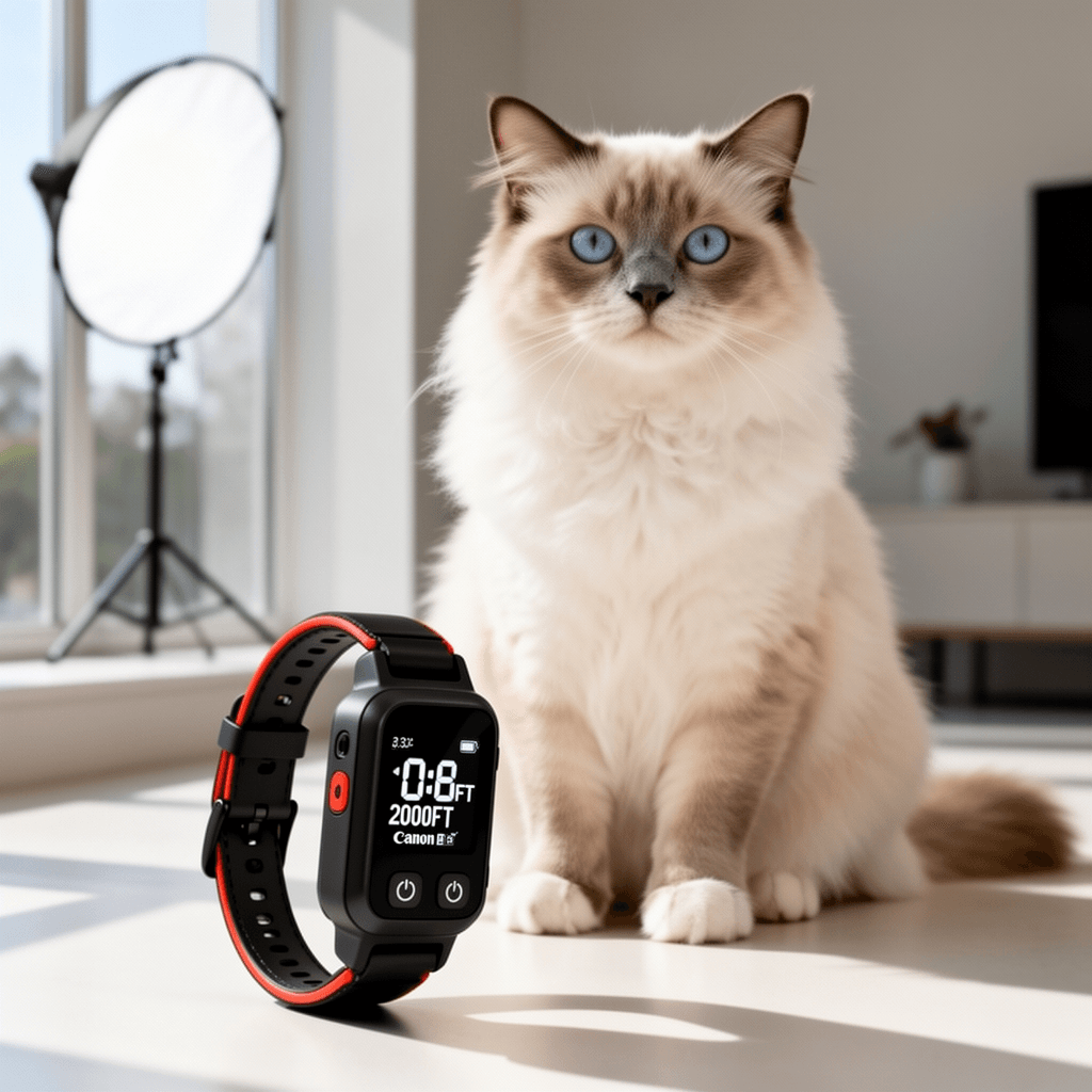 Cat Shock Collar with Remote 2000FT with cat - professional product lifestyle photo