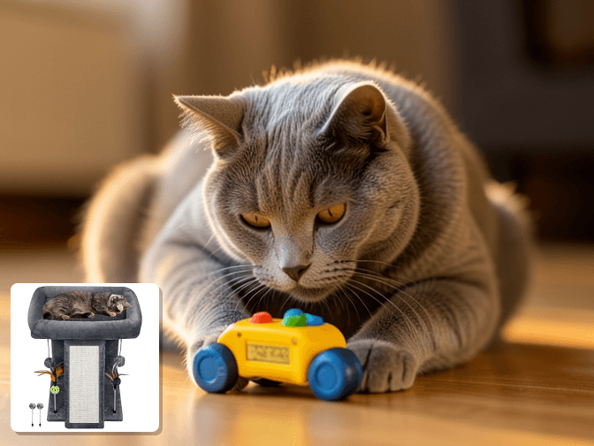 Cat owner reviewing cat scratching pads and posts for small spaces options for their pet in 2026