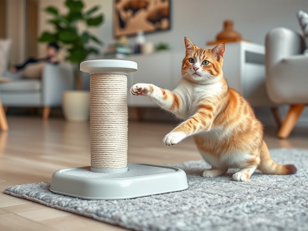 cat scratching post with carpet base - cat scratching posts pads guide hero image