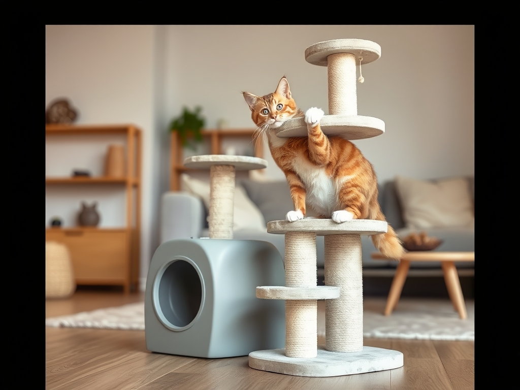 cat scratching post with climbing tower - cat scratching posts pads guide hero image