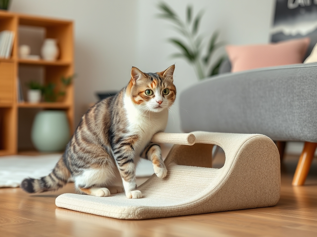 cat scratching post with scratching ramp - cat scratching posts pads guide hero image