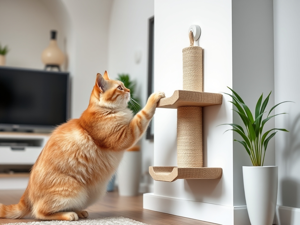 cat scratching post with wall mount - cat scratching posts pads guide hero image