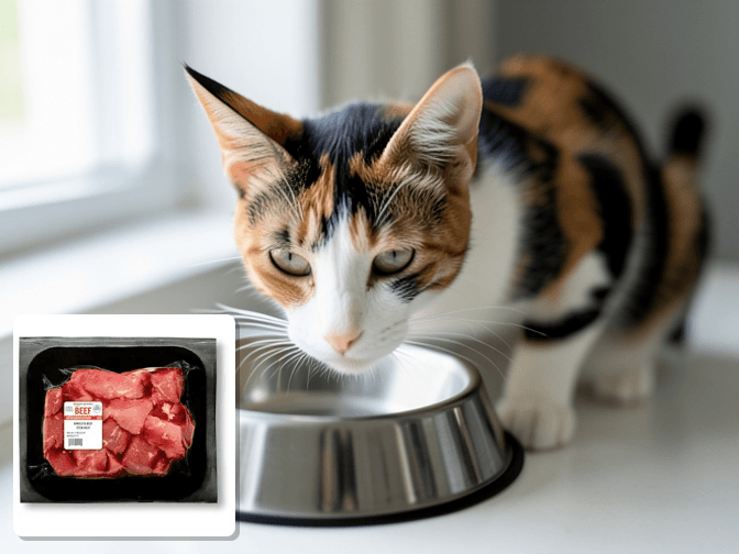 Cat owner reviewing slow cooker beef cat food recipes options for their pet in 2026