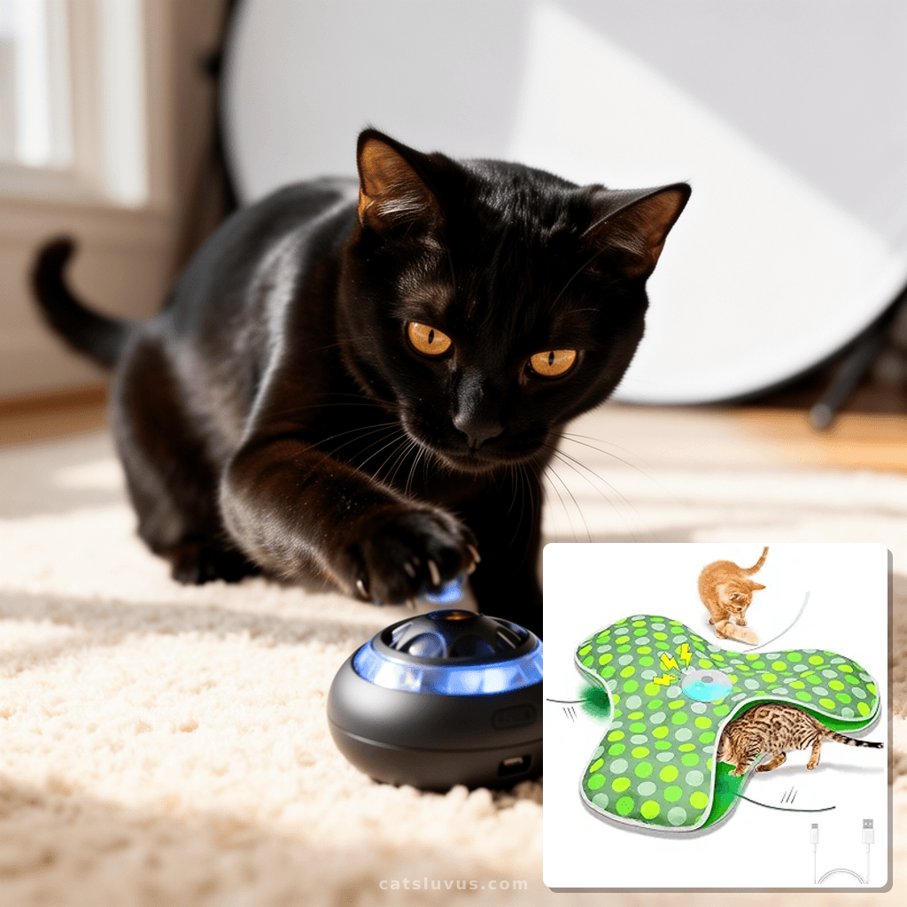 Interactive Cat Toys Rechargeable with cat - professional product lifestyle photo