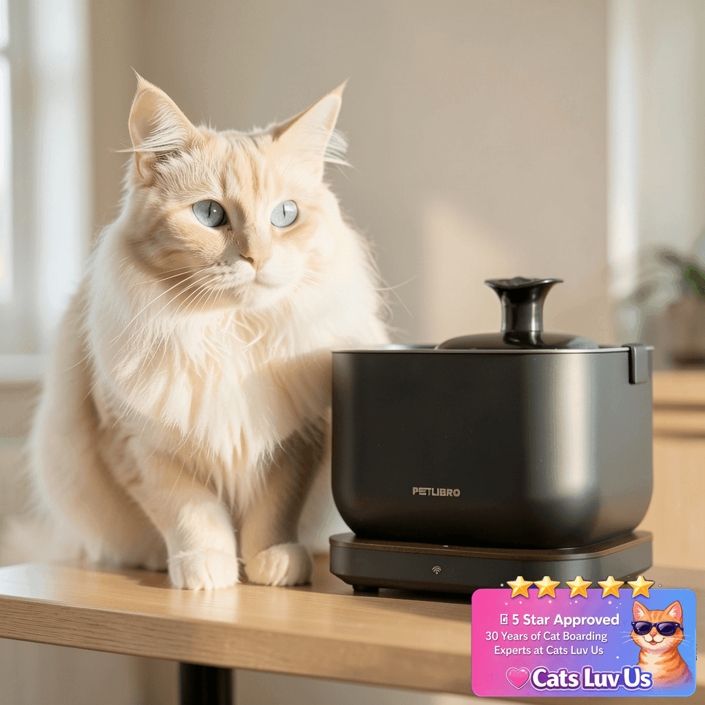 PETLIBRO Cat Water Fountain with cat - professional product lifestyle photo