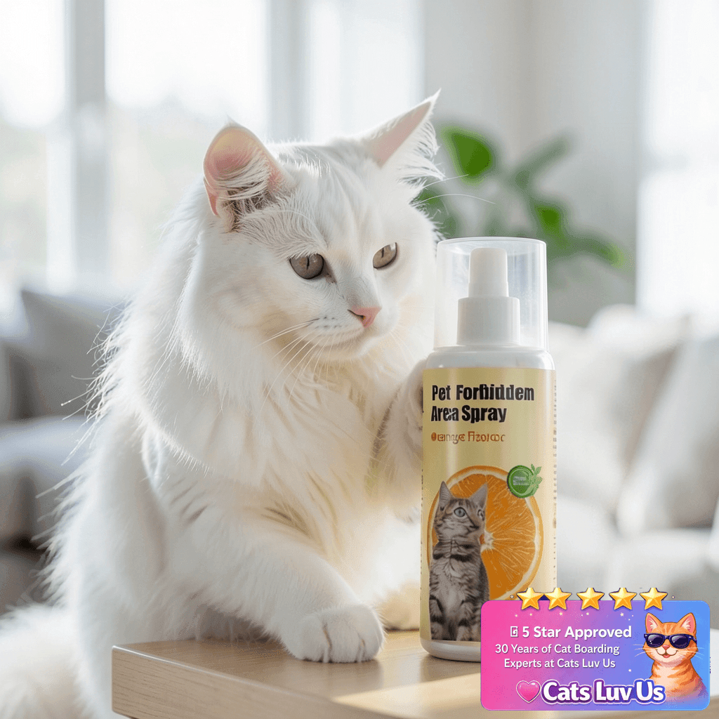 Cat Deterrent Spray 100% Natural Cat Spray Deterrent for with cat - professional product lifestyle photo