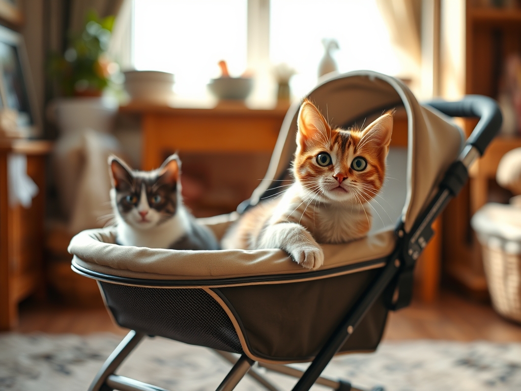 cat stroller for two cats - cat strollers pet buggies guide hero image