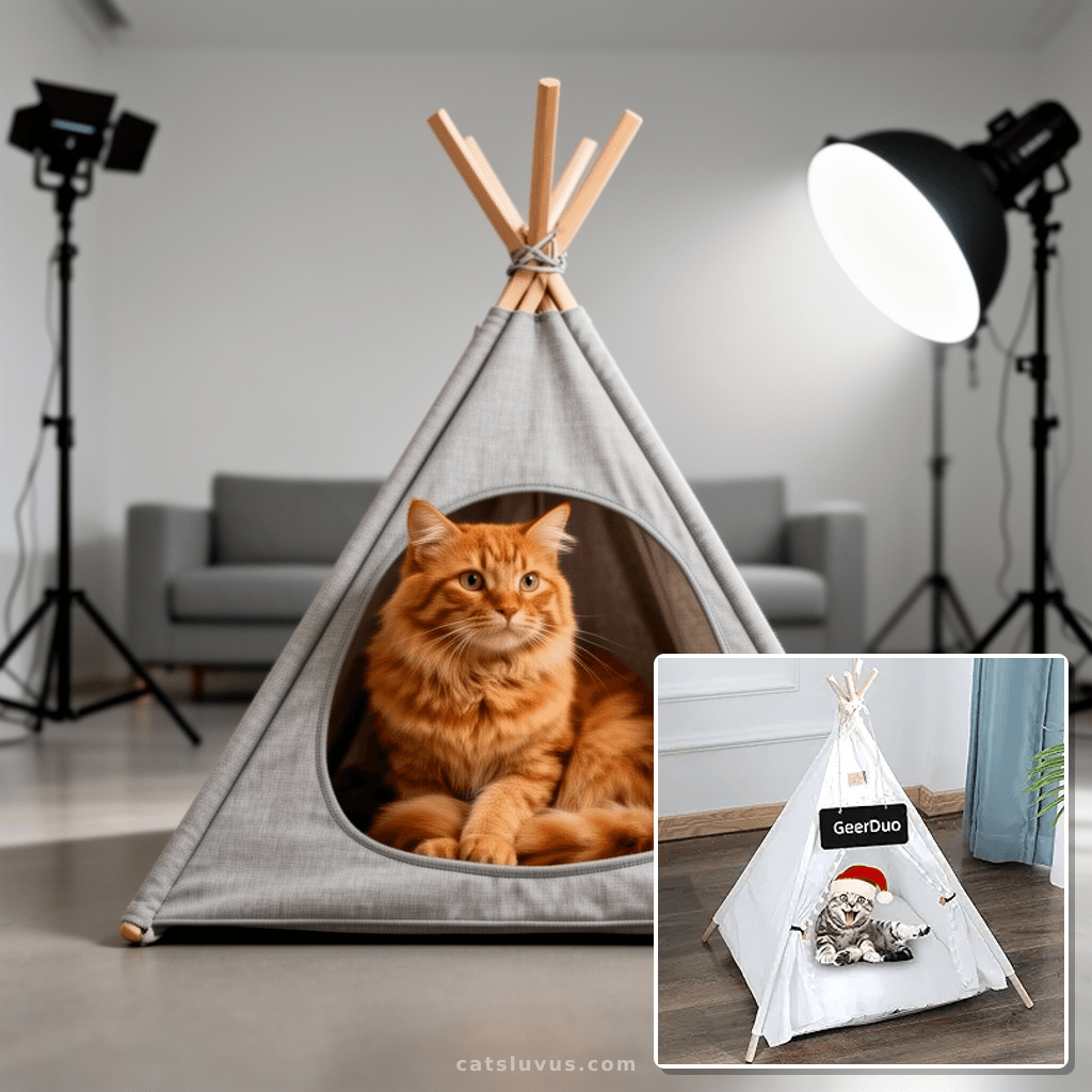 Pet Teepee with cat - professional product lifestyle photo