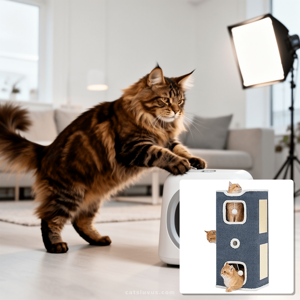 Cat House with cat - professional product lifestyle photo
