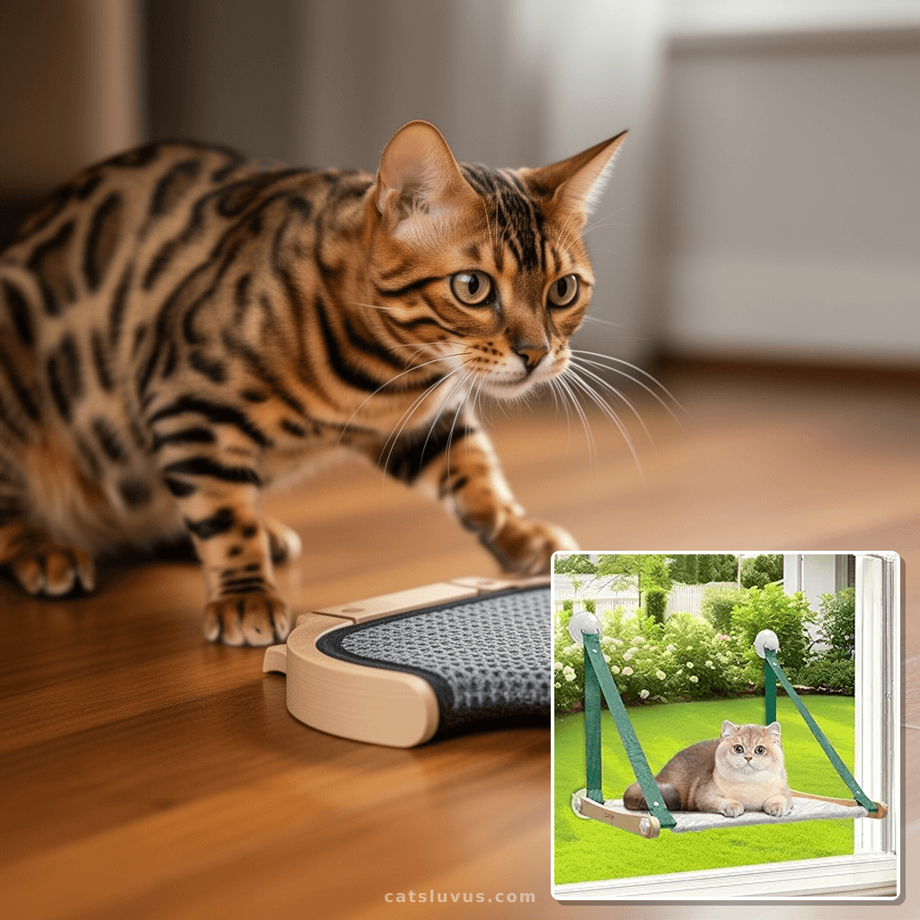 CATISM Cat Window Perch Foldable - Cats Hammock for Window with cat - professional product lifestyle photo