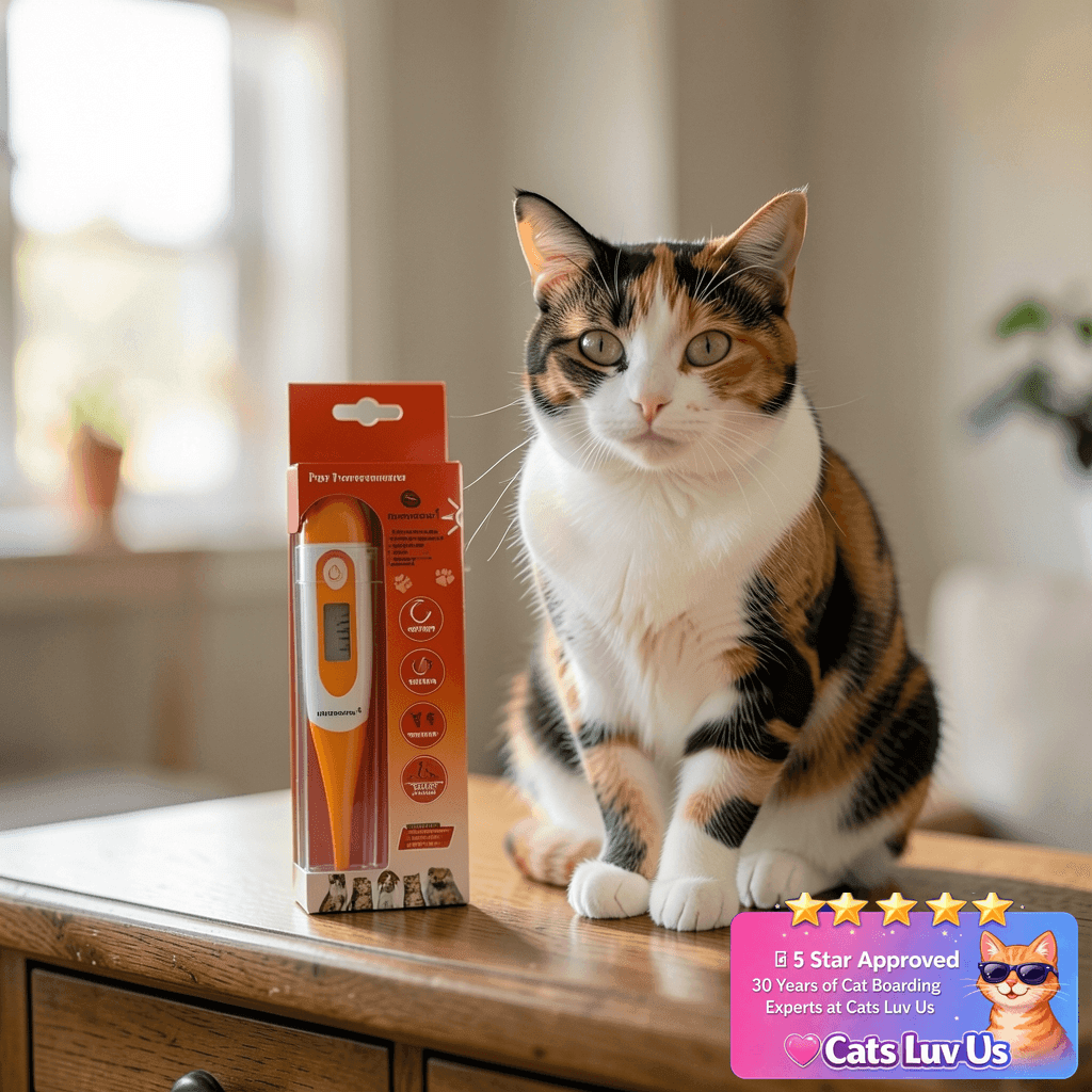 Digital Pet Thermometer for Accurate Fever Detection with cat - professional product lifestyle photo