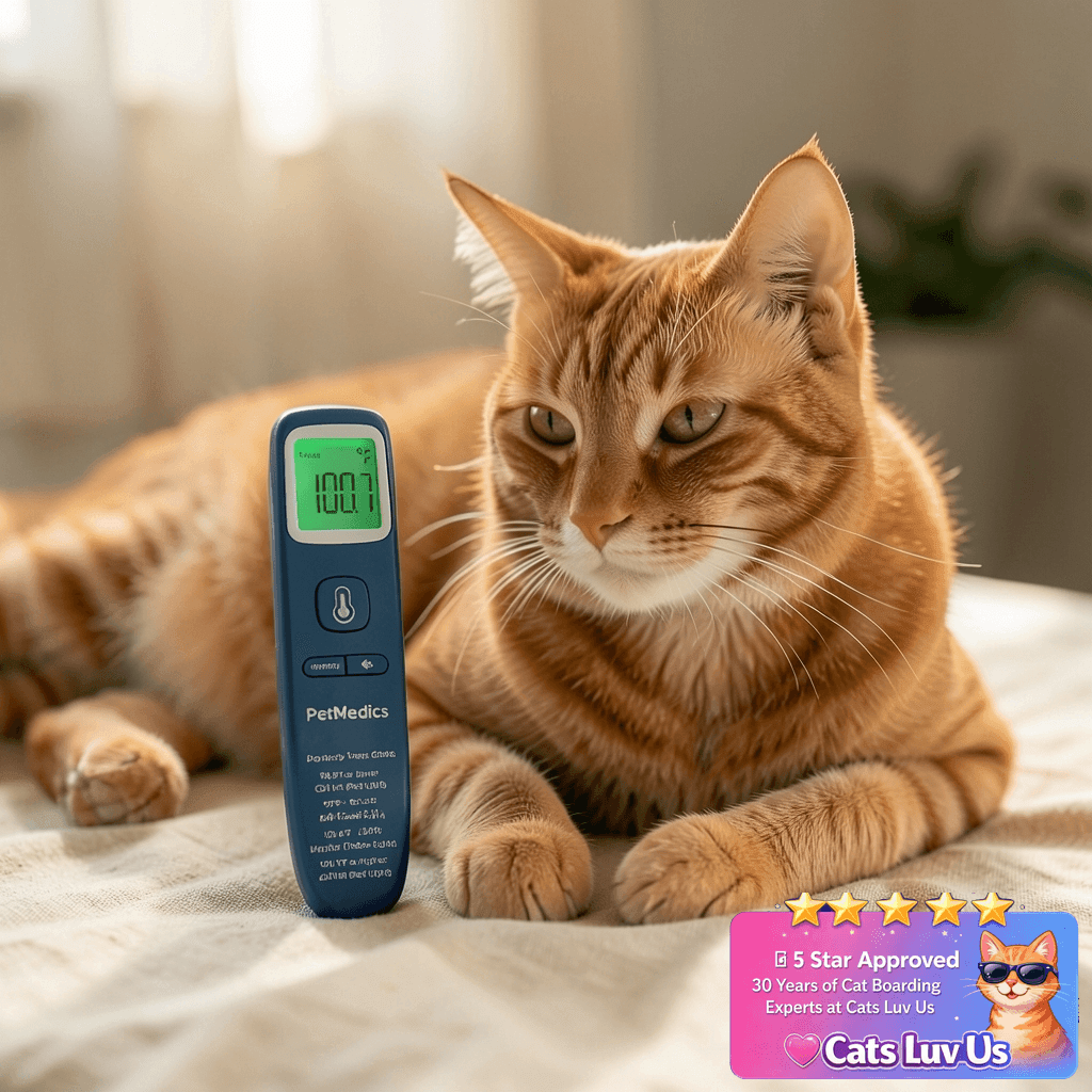 PetMedics by iHome Cat & Dog Thermometer for Pets Ear or with cat - professional product lifestyle photo