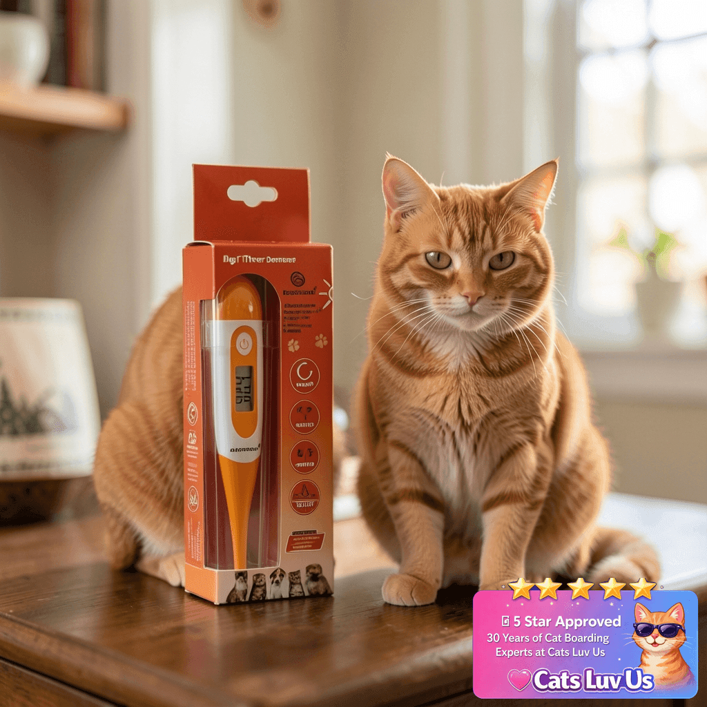 Digital Pet Thermometer for Accurate Fever Detection with cat - professional product lifestyle photo
