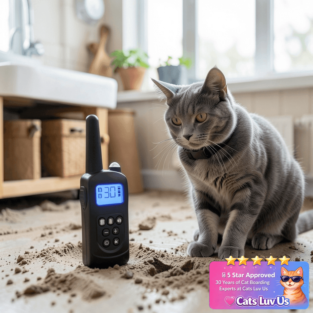 Cat Training Collar No Shock with cat - professional product lifestyle photo