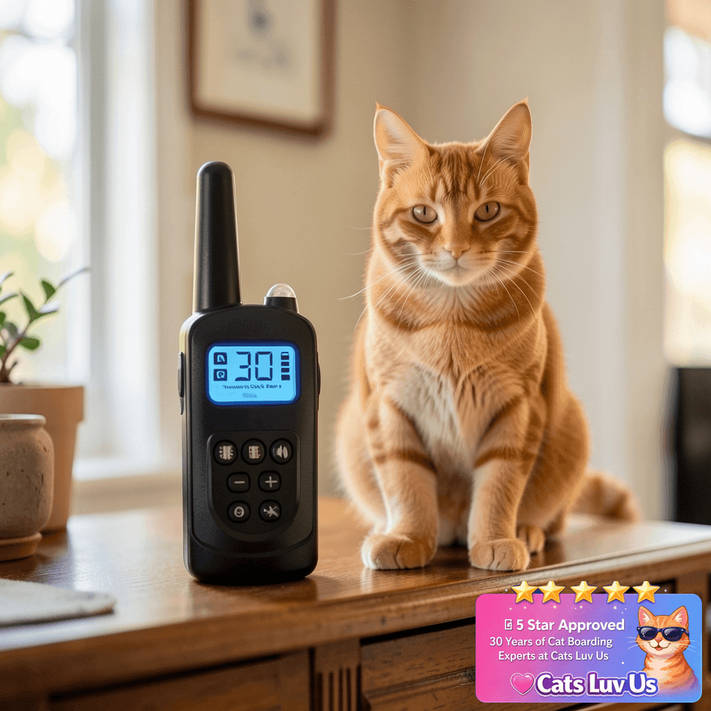 Cat Training Collar No Shock with cat - professional product lifestyle photo