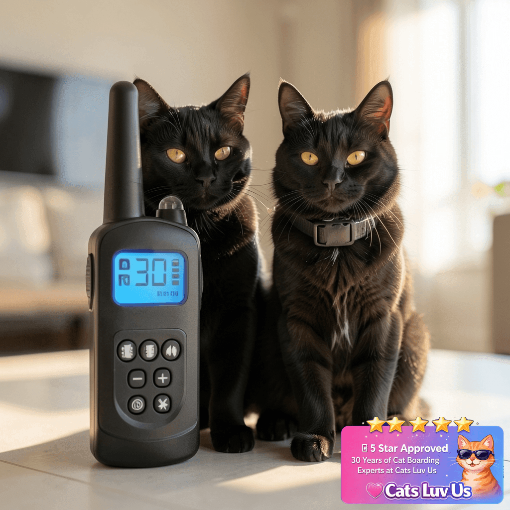 Cat Training Collar No Shock with cat - professional product lifestyle photo