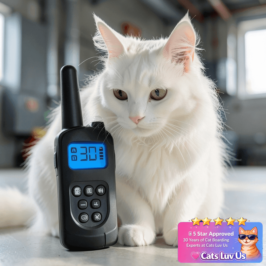 Cat Training Collar No Shock with cat - professional product lifestyle photo