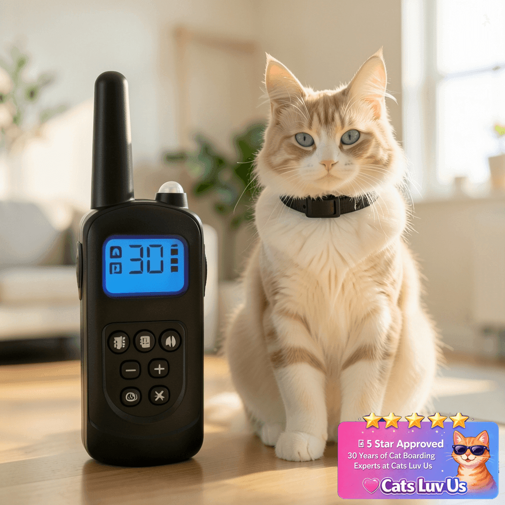 Cat Training Collar No Shock with cat - professional product lifestyle photo