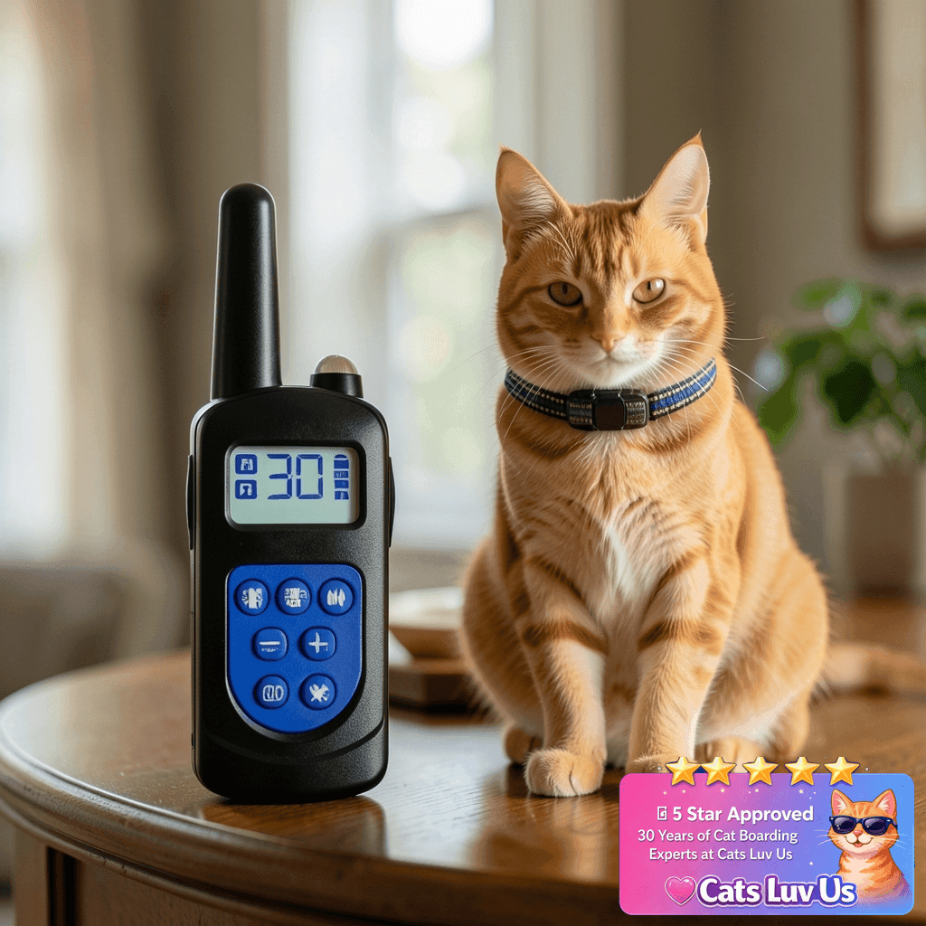 Cat Training Collar No Shock with cat - professional product lifestyle photo