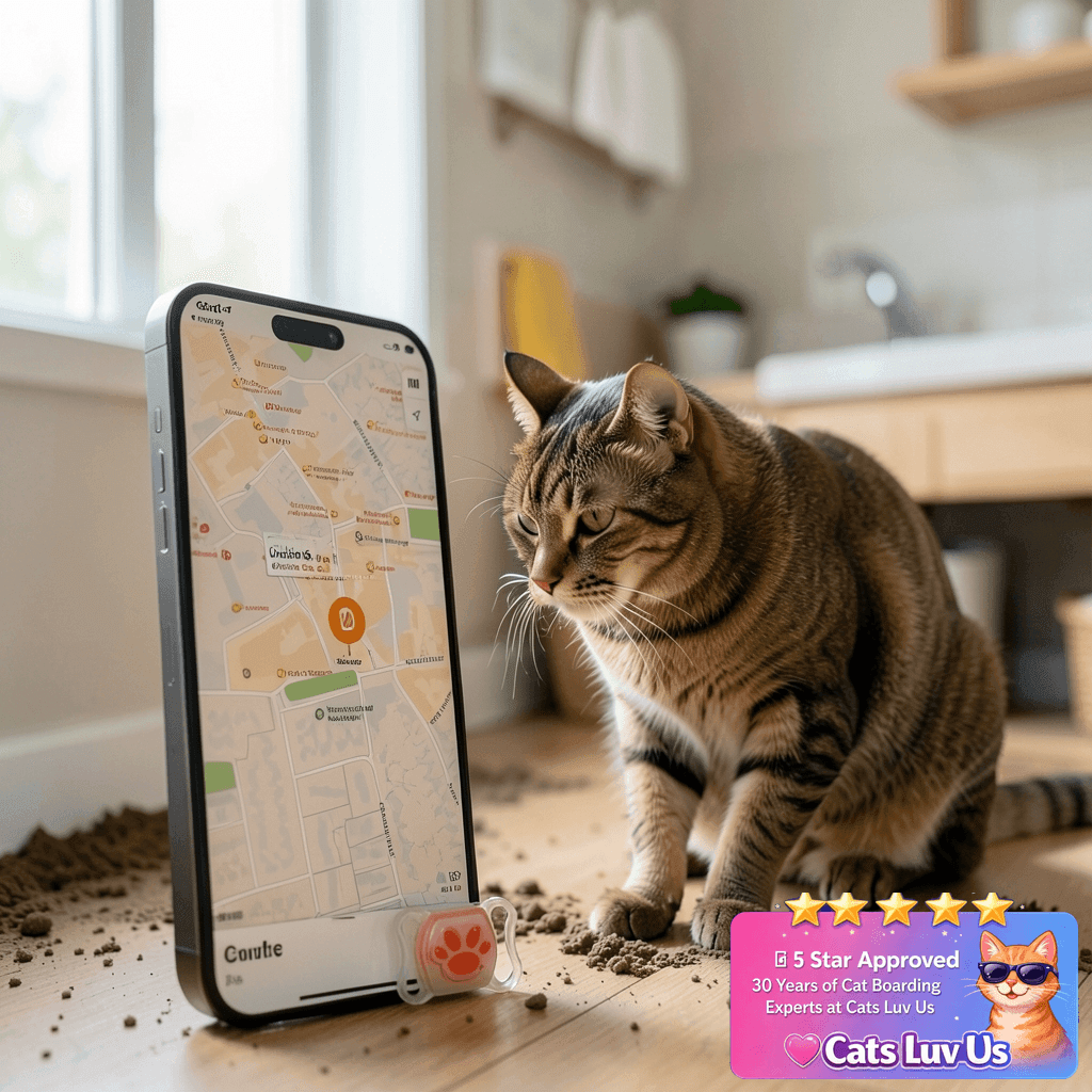 Cat Tracker for Indoor & Outdoor Cats & Dogs with Unlimited with cat - professional product lifestyle photo