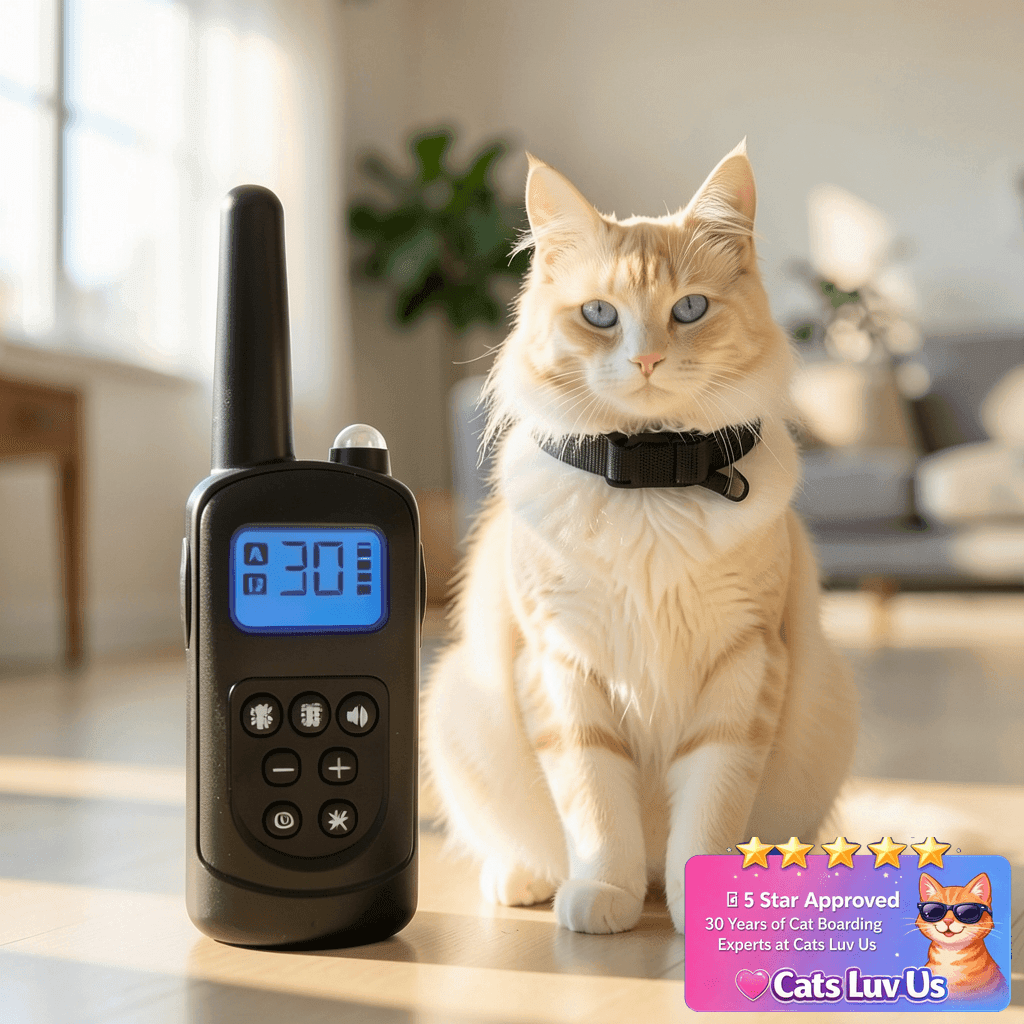 Cat Training Collar No Shock with cat - professional product lifestyle photo