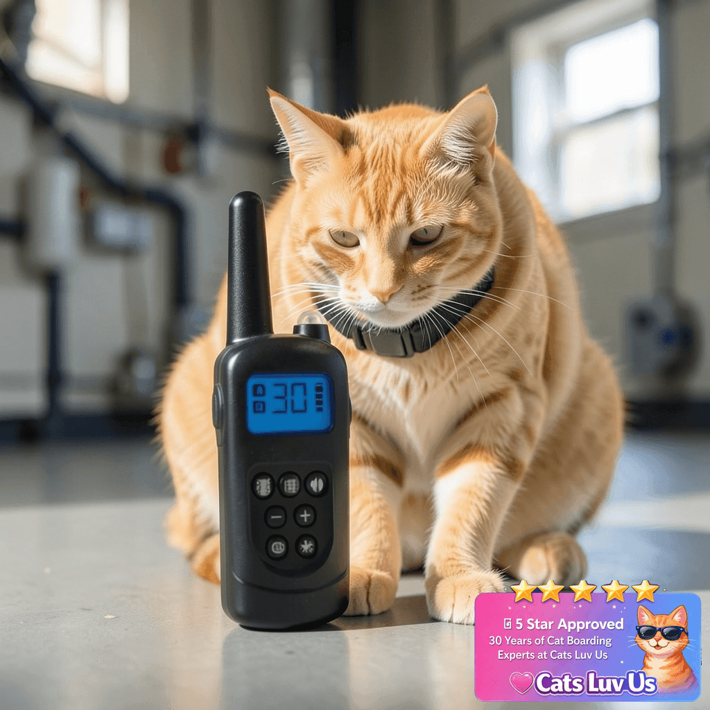 Cat Training Collar No Shock with cat - professional product lifestyle photo