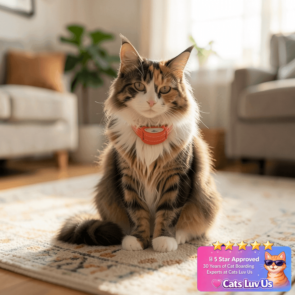 Lightweight Cat Shock Collar with Remote with cat - professional product lifestyle photo