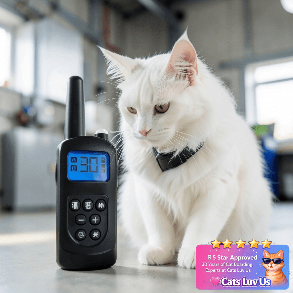 Cat Training Collar No Shock with cat - professional product lifestyle photo