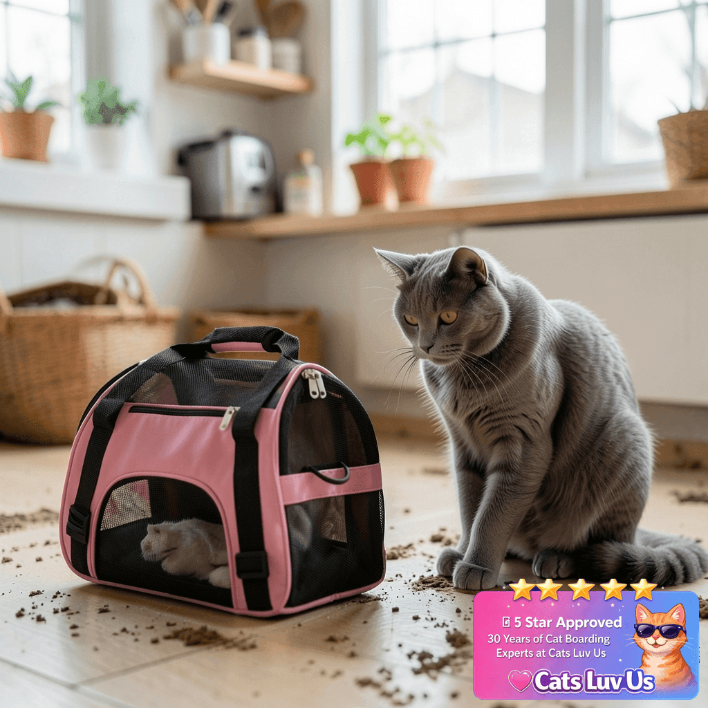 MuchL Cat Carrier for Small Cats Soft-Sided Pet Carrier for with cat - professional product lifestyle photo
