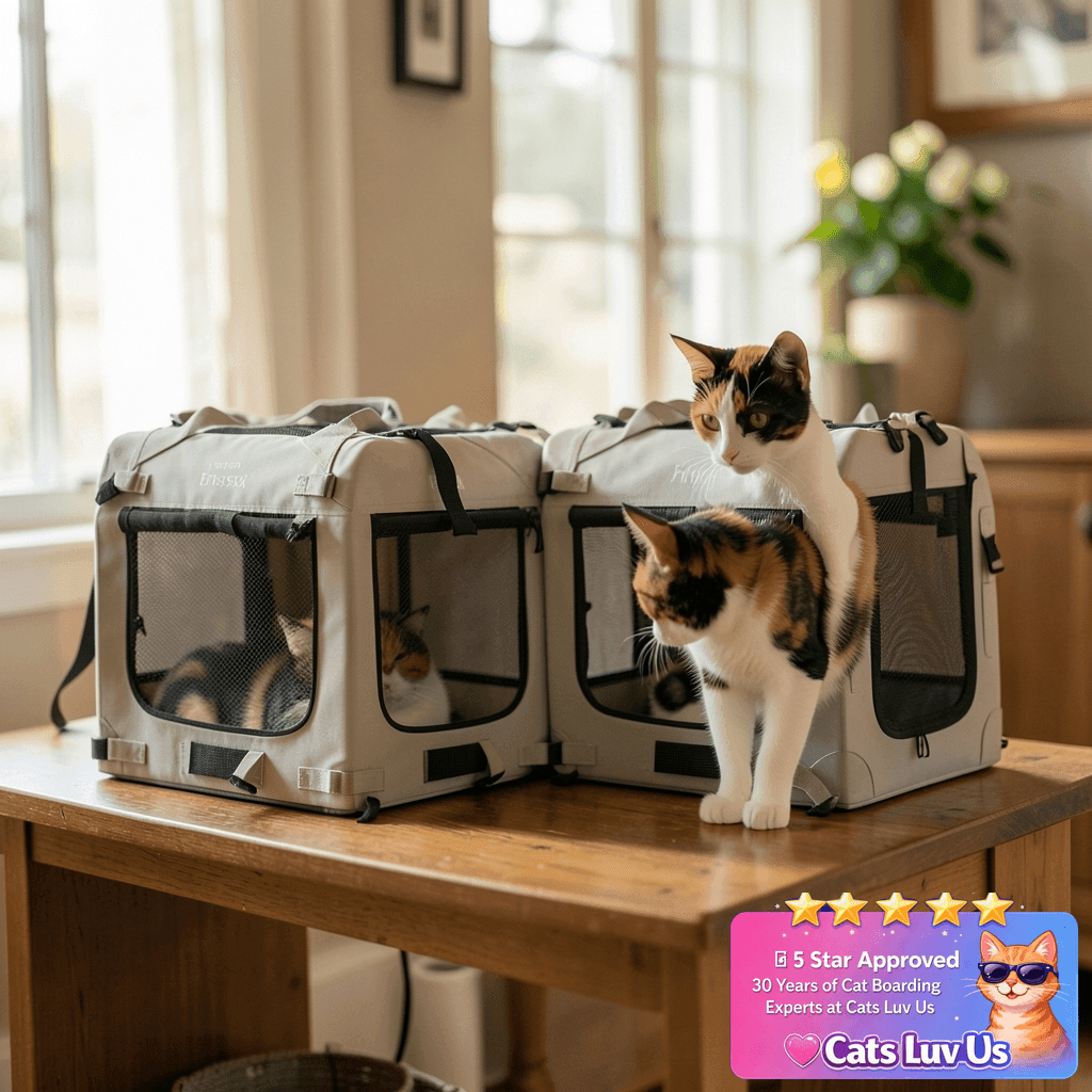 Petseek Extra Large Cat Carrier Soft Sided with cat - professional product lifestyle photo