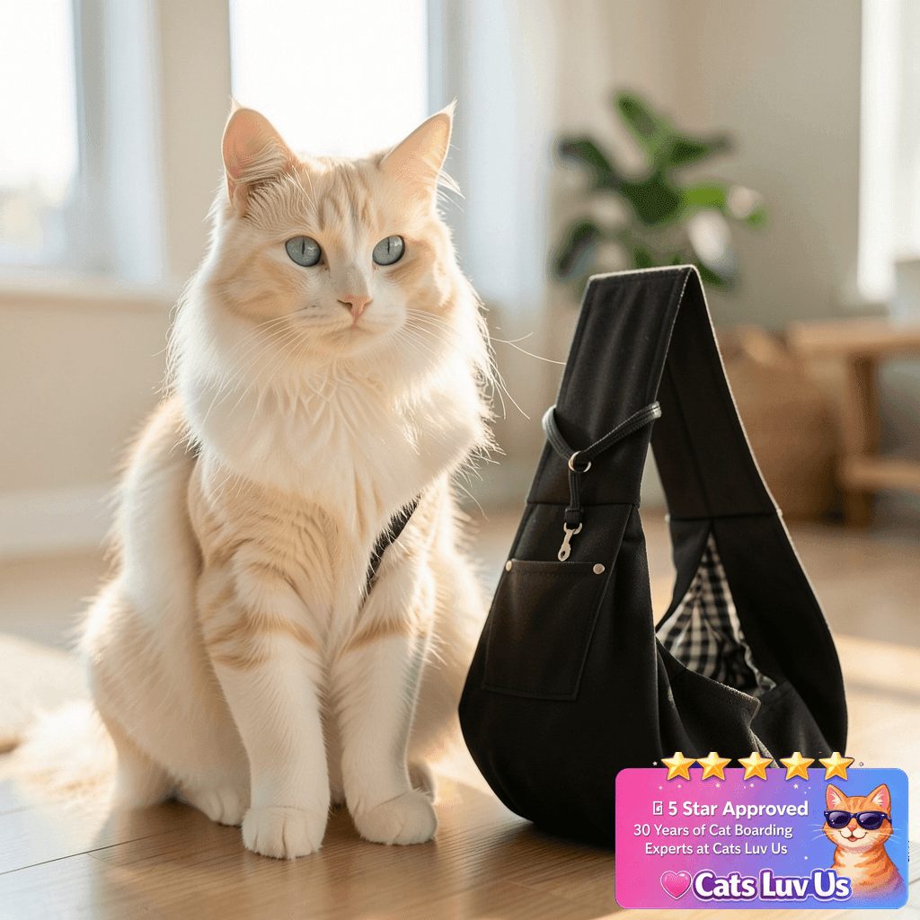 Dog Carrier Sling - Reversible Puppy Carrier Purse with cat - professional product lifestyle photo