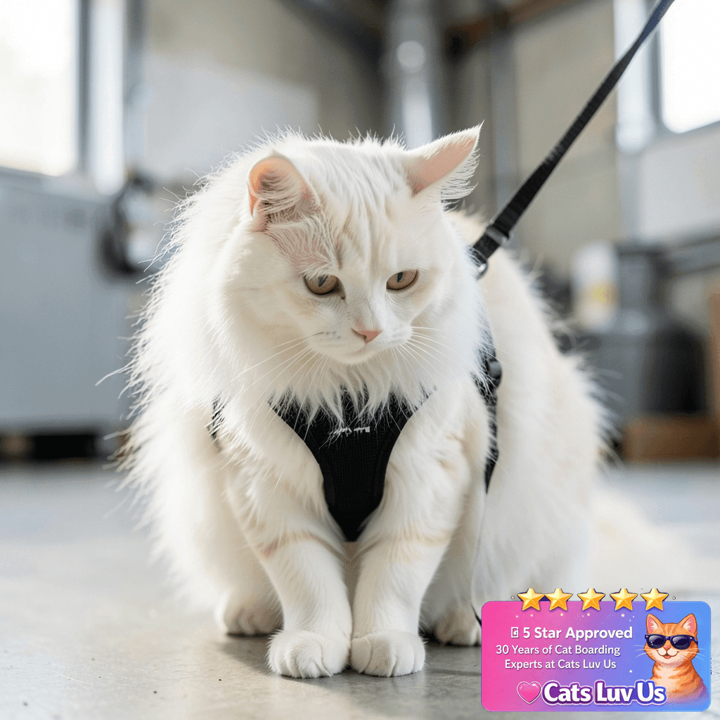 rabbitgoo Cat Harness and Leash for Walking with cat - professional product lifestyle photo