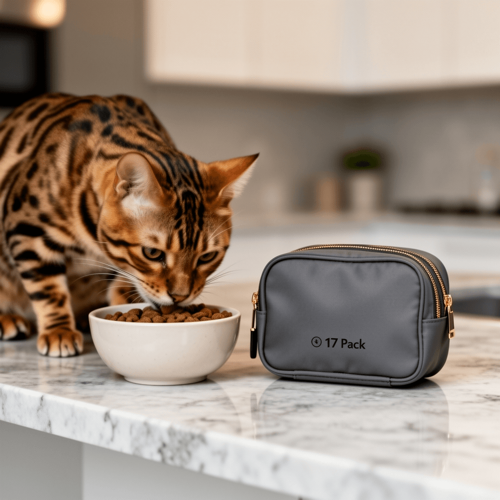 17 Pack Travel Pouches for Toiletries with cat - professional product lifestyle photo