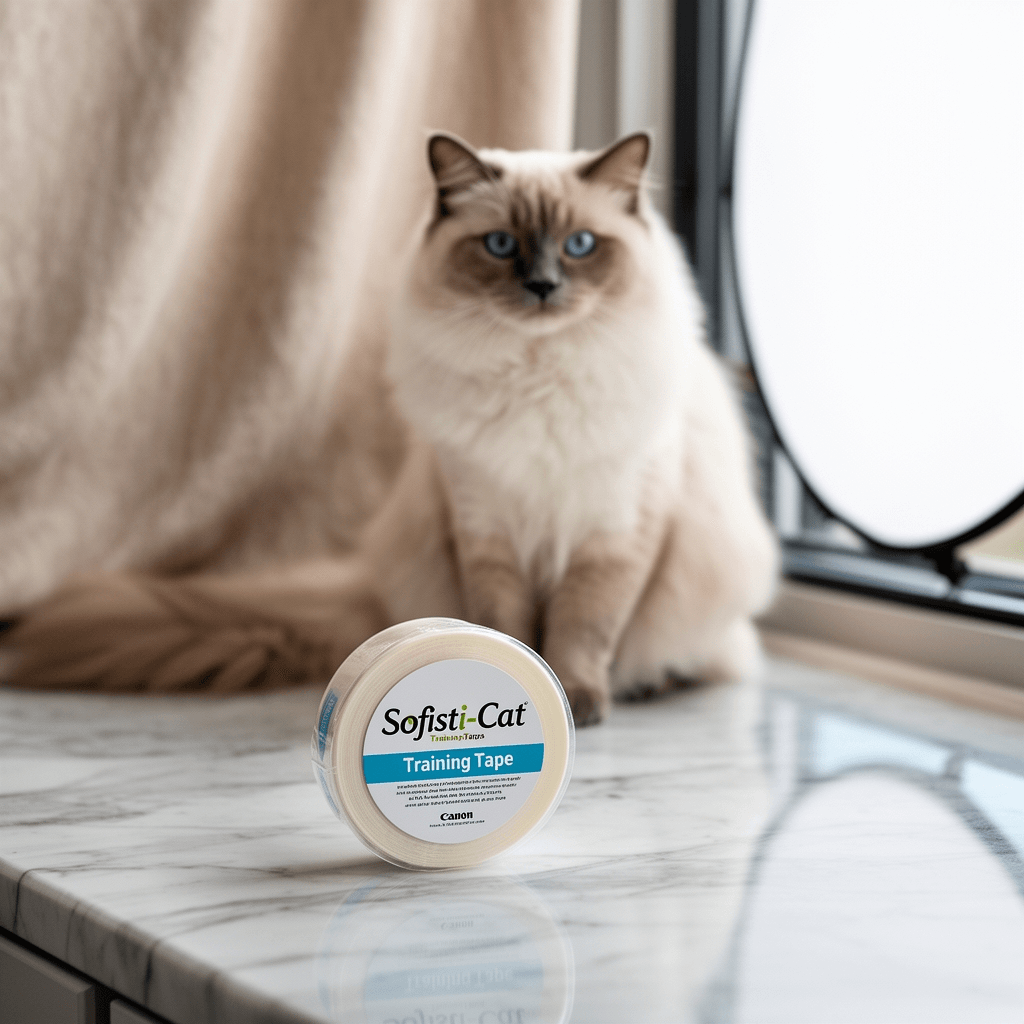 Sofisti-Cat Training Tape with cat - professional product lifestyle photo