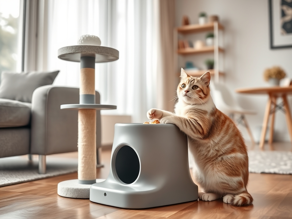 cat tree with feeding station - cat trees & furniture guide hero image