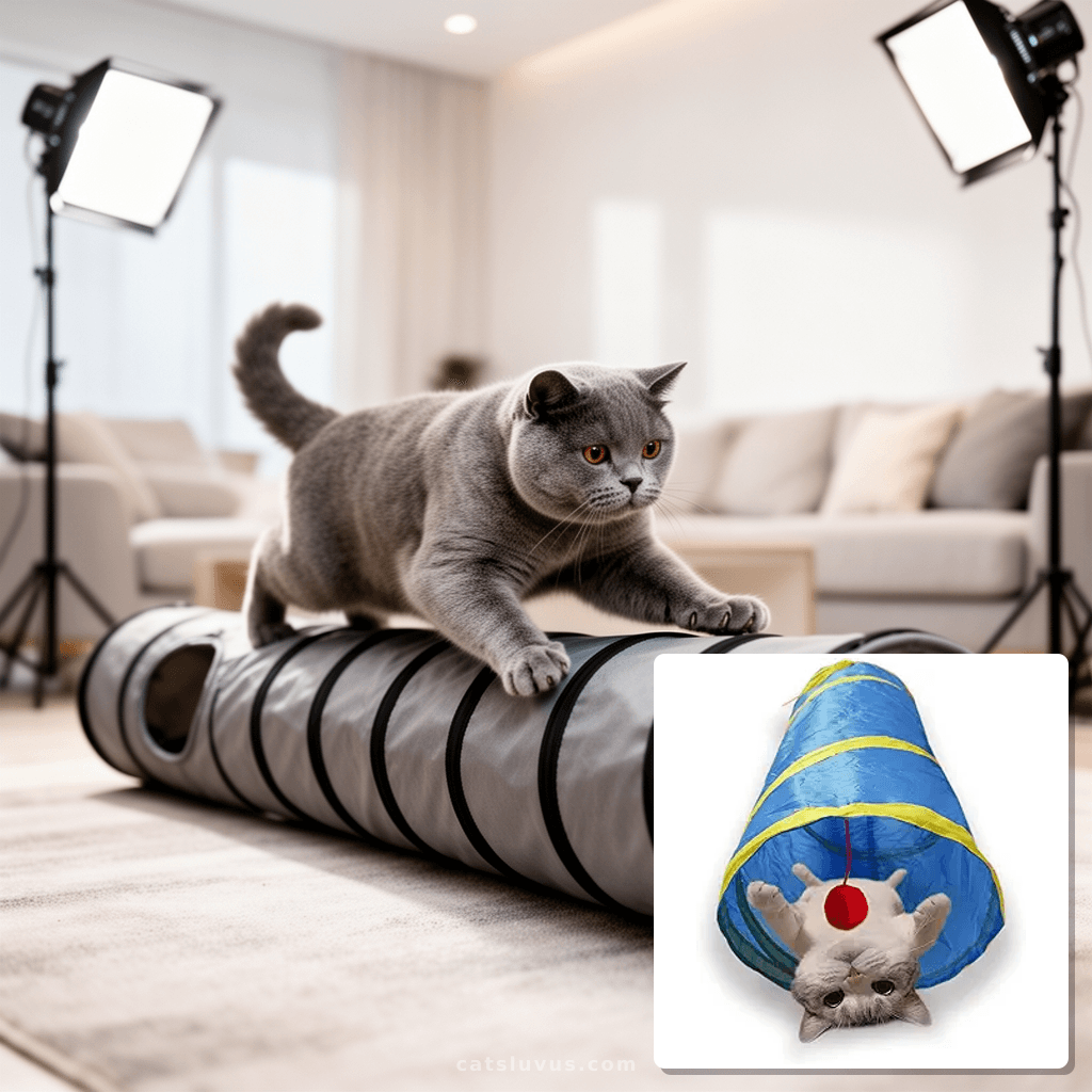 Cat Tunnel Tube Toys，Tunnels for Indoor Cats with cat - professional product lifestyle photo