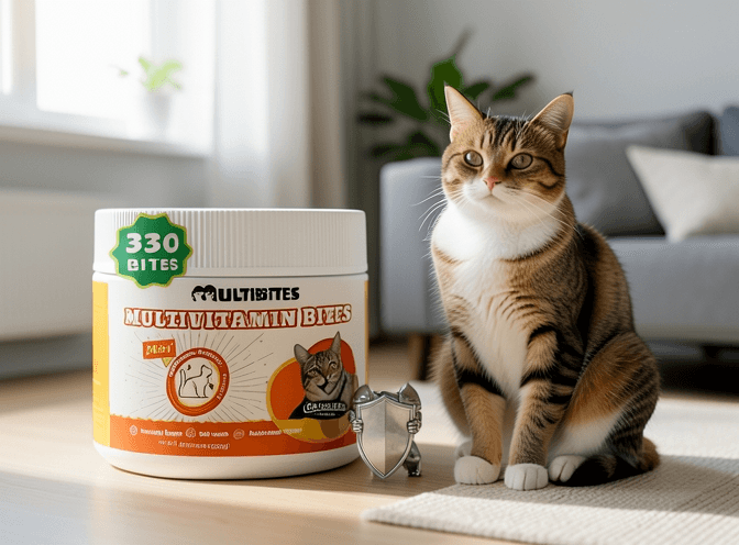Cat owner reviewing cat vitamins & supplements buying guide options for their pet in 2026