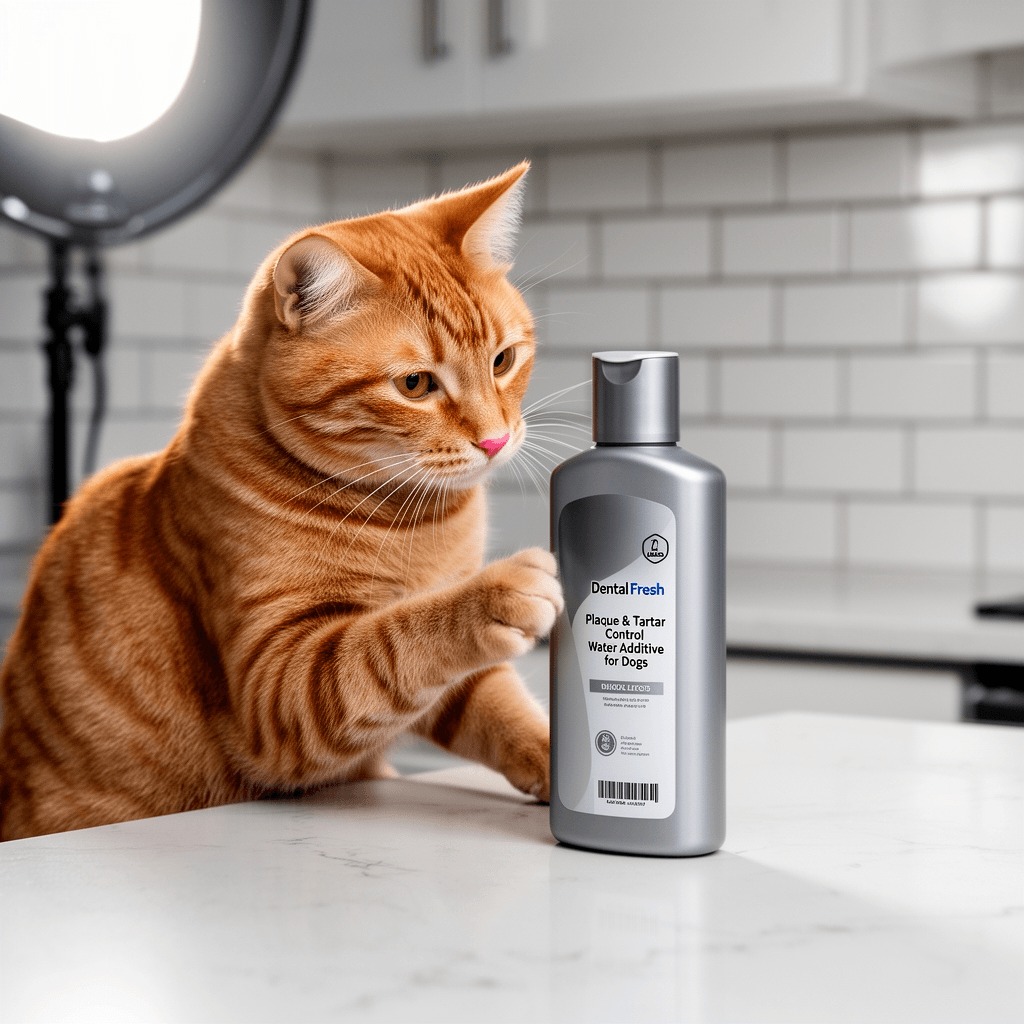 Dental Fresh Plaque & Tartar Control Water Additive for Dogs with cat - professional product lifestyle photo