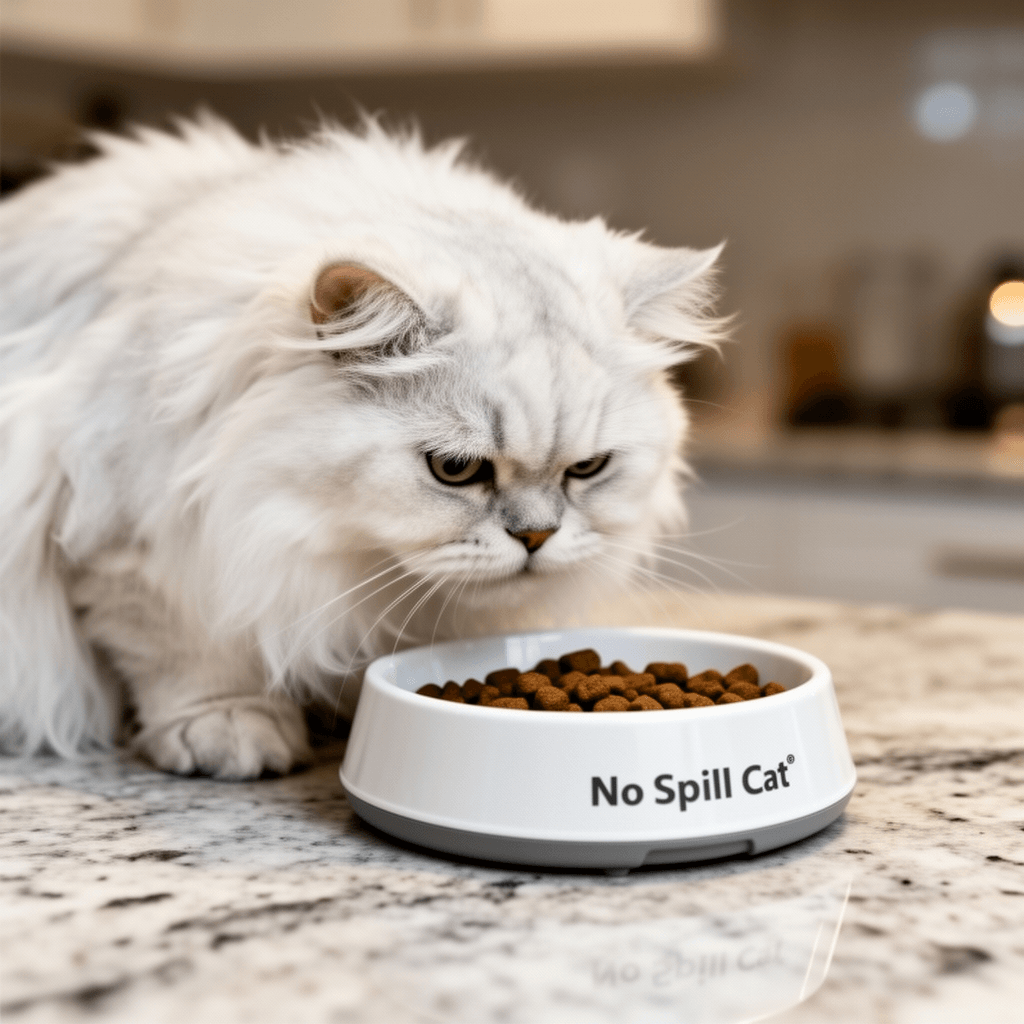 No Spill Cat Bowl Ant Proof Cat Dish for Kitten Pet Dog with cat - professional product lifestyle photo