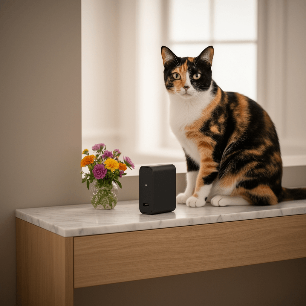 5V 1A USBC AC/DC Adapter Charger Replacement Compatible with with cat - professional product lifestyle photo