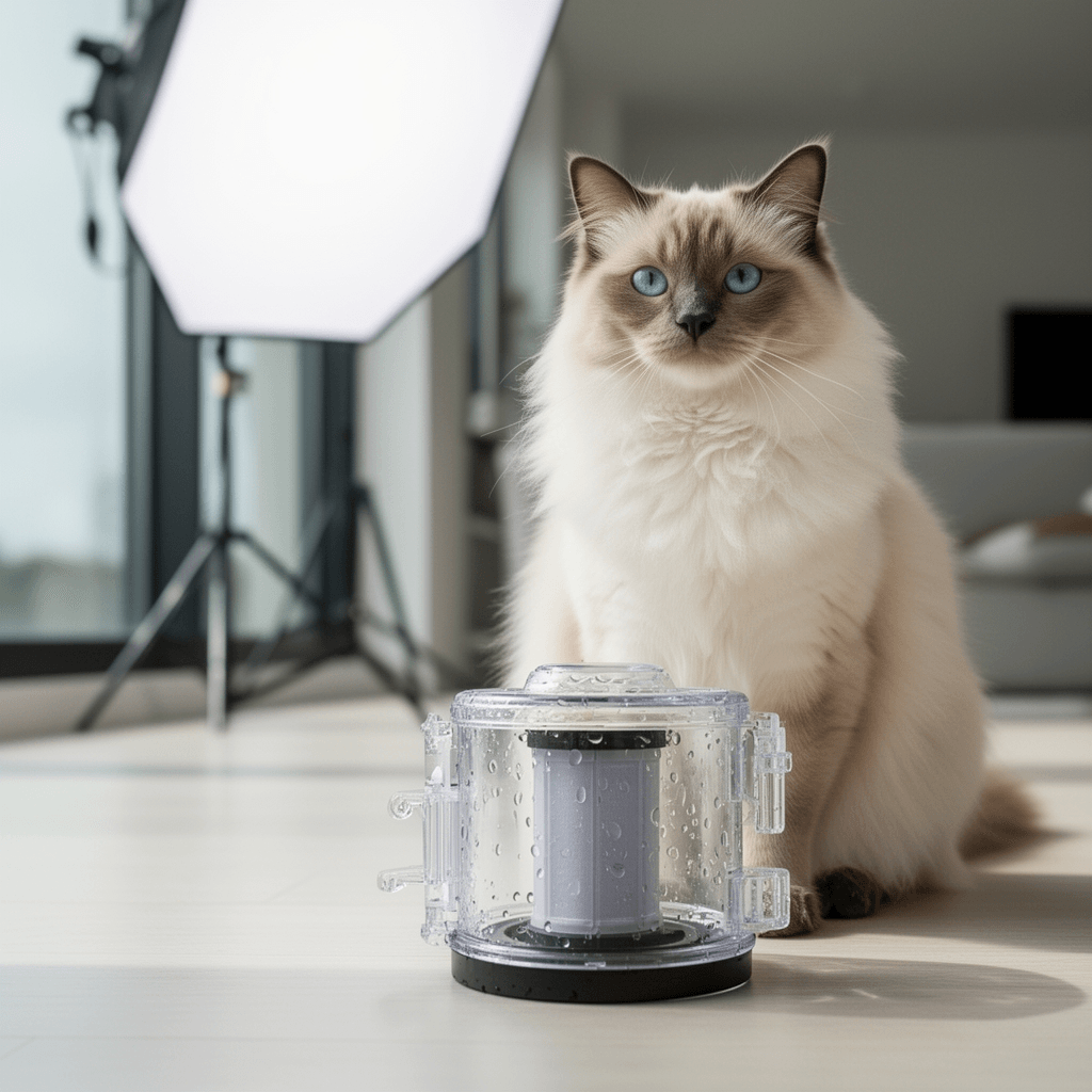 Filter Housing Replacement Compatible with Raindrop Design with cat - professional product lifestyle photo