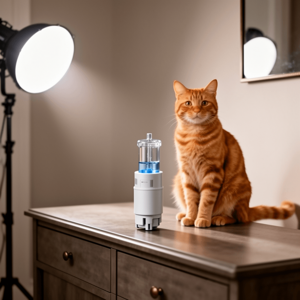 Cat Water Fountain Replacement Water Pump for 101oz/3L with cat - professional product lifestyle photo