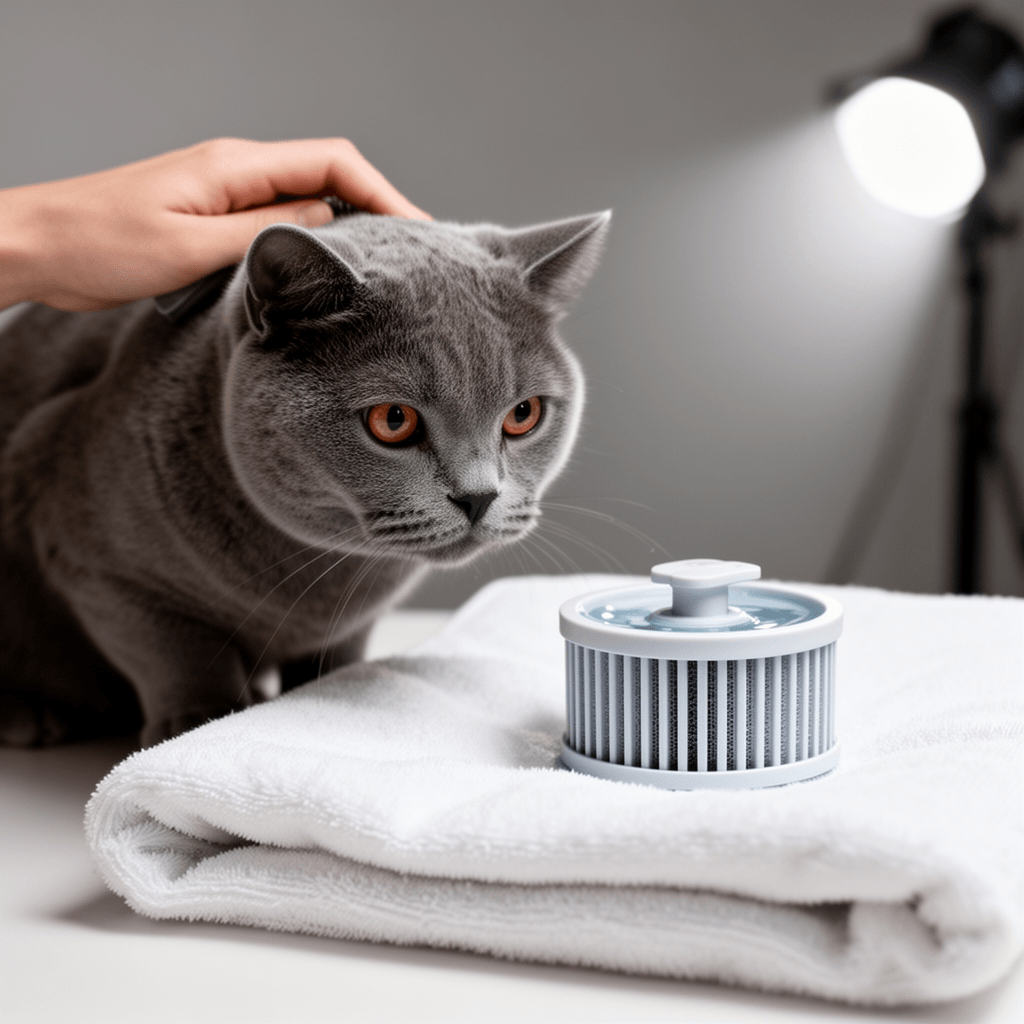 Cat Water Fountain Filter with cat - professional product lifestyle photo