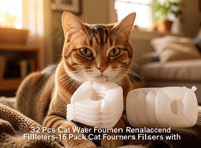 Cat owner reviewing best cat drinking fountains replacement filters options for their pet in 2026