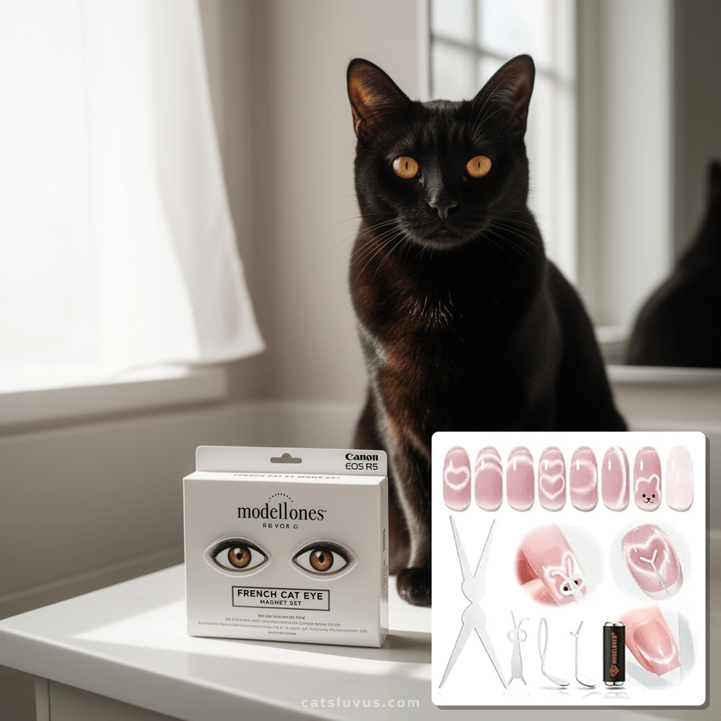 Cat Paw Print Soap Dispenser with cat - professional product lifestyle photo