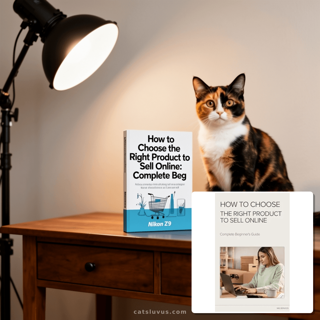 How to Choose the Right Product to Sell Online: Complete Beg with cat - professional product lifestyle photo