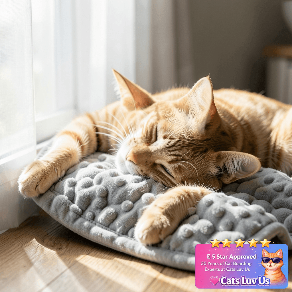 LaSyL Weighted Blanket for Pets | Thunder Blanket for Dogs with cat - professional product lifestyle photo