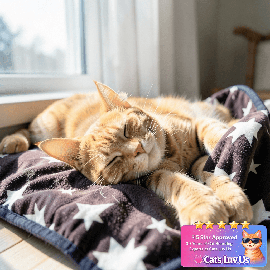 LaSyL Weighted Blanket for Pets | Thunder Blanket for Dogs with cat - professional product lifestyle photo