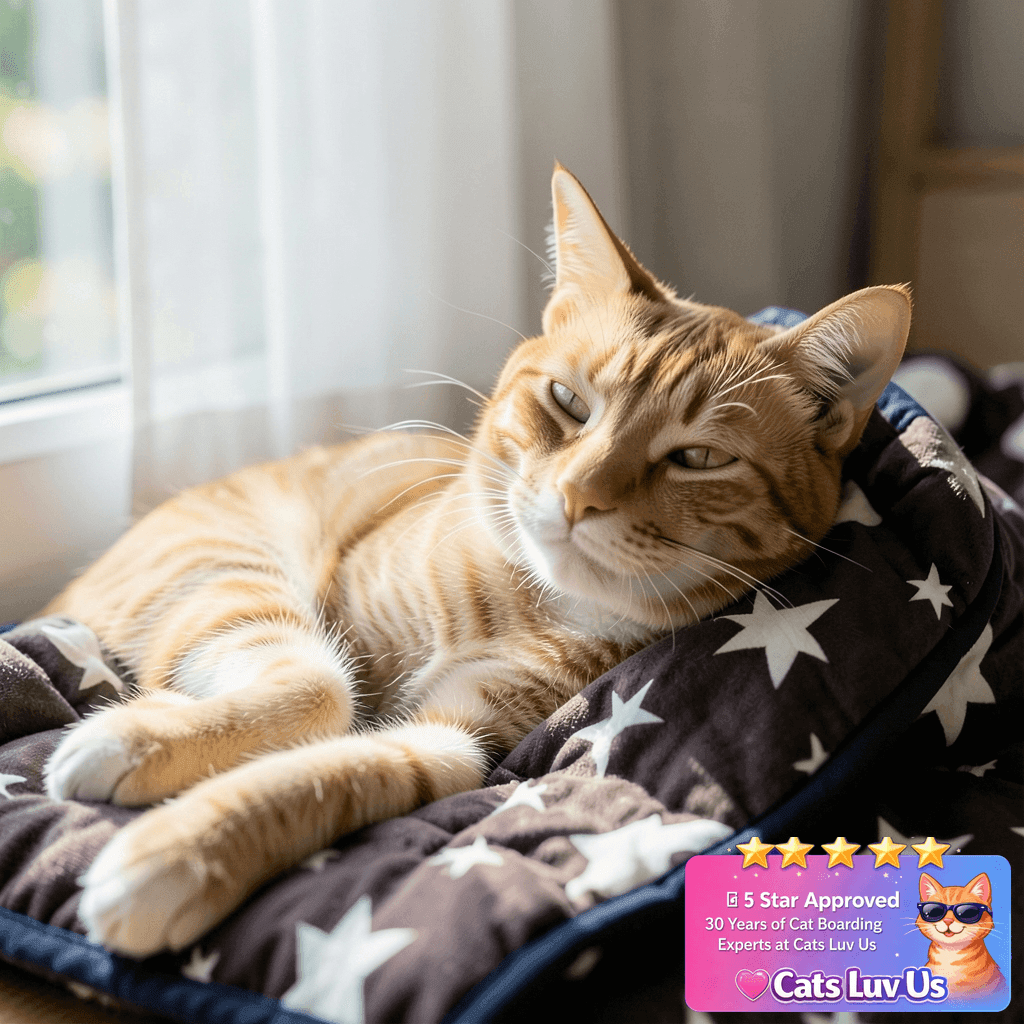 LaSyL Weighted Blanket for Pets | Thunder Blanket for Dogs with cat - professional product lifestyle photo